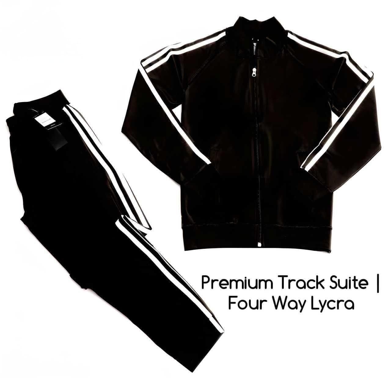 Men's Side Stripe 4 Way Lycra Track Suit